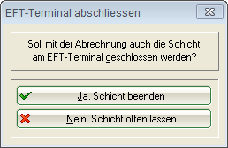 EFT-Temrinal abschliessen